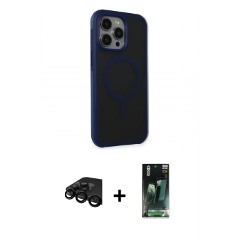 MARSİLYAN™- iPhone 15 Pro Max Kılıf Çekirdek Yansıma Prime - Şeffaf 360 Full Body Arka Koruyucu + Raze Metal Kamera Lens - SH