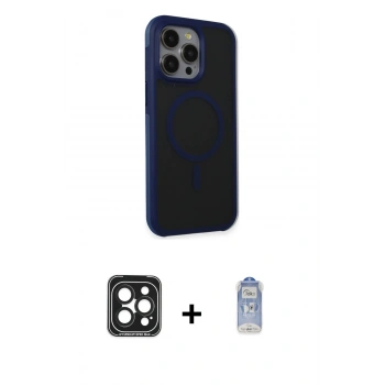 MARSİLYAN™- iPhone 15 Pro Max Kılıf Çekirdek Yansıma Prime - Siyah Joko Magic 5D Cam + PVD Metal Kamera Lens - SH