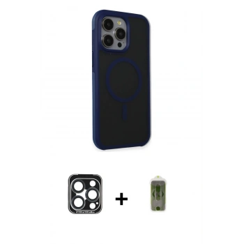 MARSİLYAN™- iPhone 15 Pro Max Kılıf Çekirdek Yansıma Prime - Siyah Joko Magic 5D Hayalet Cam + PVD Metal Kamera Lens - LT