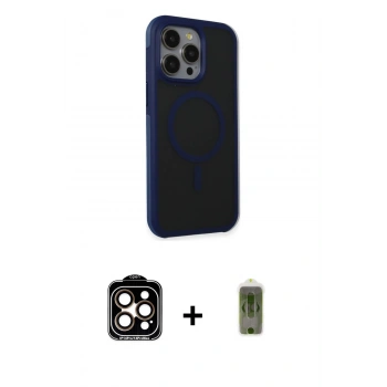 MARSİLYAN™- iPhone 15 Pro Max Kılıf Çekirdek Yansıma Prime - Siyah Joko Magic 5D Hayalet Cam + PVD Metal Kamera Lens - TU