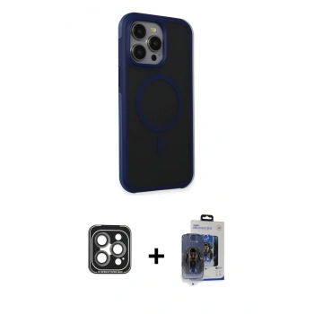 MARSİLYAN™- iPhone 15 Pro Max Kılıf Çekirdek Yansıma Prime - Siyah Vanessa Magic Cam + PVD Metal Kamera Lens - GI