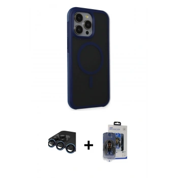 MARSİLYAN™- iPhone 15 Pro Max Kılıf Çekirdek Yansıma Prime - Siyah Vanessa Magic Cam + Raze Metal Kamera Lens - LT