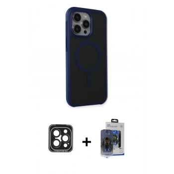 MARSİLYAN™- iPhone 15 Pro Max Kılıf Çekirdek Yansıma Prime - Siyah Vanessa Magic Cam + PVD Metal Kamera Lens - SH