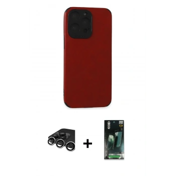 MARSİLYAN™- iPhone 15 Pro Max Kılıf Doruk Asil Koleksiyonu - Şeffaf 360 Full Body Arka Koruyucu + Raze Metal Kamera Lens - GS
