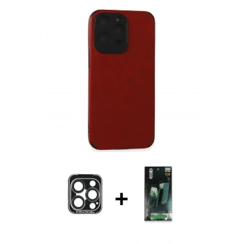 MARSİLYAN™- iPhone 15 Pro Max Kılıf Doruk Asil Koleksiyonu - Şeffaf 360 Full Body Arka Koruyucu + PVD Metal Kamera Lens - LT
