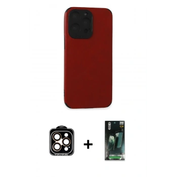 MARSİLYAN™- iPhone 15 Pro Max Kılıf Doruk Asil Koleksiyonu - Siyah 360 Mat Full Body Arka Koruyucu + PVD Metal Kamera Lens - TU
