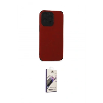 MARSİLYAN™- iPhone 15 Pro Max Kılıf Doruk Asil Koleksiyonu - Siyah Bilvis 3D Mat Cam Ekran Koruyucu