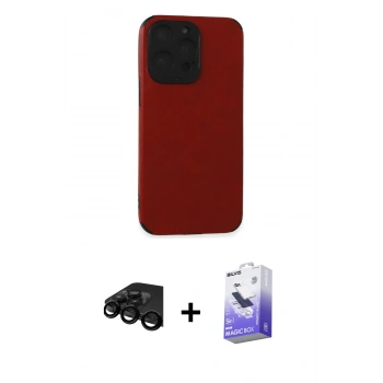 MARSİLYAN™- iPhone 15 Pro Max Kılıf Doruk Asil Koleksiyonu - Siyah Bilvis 5in1 5D Magic Hayalet Cam Ekran Koruyucu + Raze Metal Kamera Lens - SH