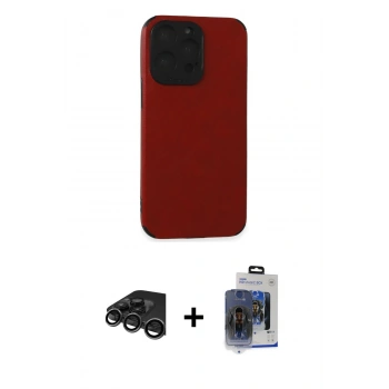 MARSİLYAN™- iPhone 15 Pro Max Kılıf Doruk Asil Koleksiyonu - Siyah Vanessa Magic Cam + Raze Metal Kamera Lens - TMGI