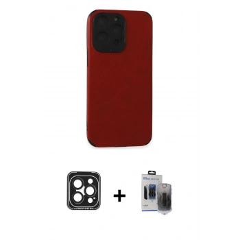MARSİLYAN™- iPhone 15 Pro Max Kılıf Doruk Asil Koleksiyonu - Siyah Vanessa Magic Hayalet Cam + PVD Metal Kamera Lens - SH