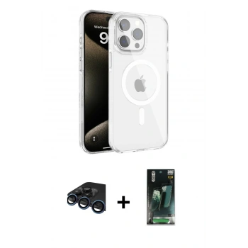 MARSİLYAN™- iPhone 15 Pro Max Kılıf Doruk Doku Özel Seri - Şeffaf 360 Full Body Arka Koruyucu + Raze Metal Kamera Lens - LT