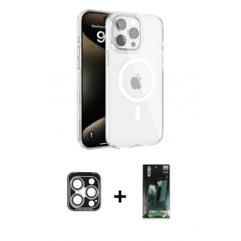 MARSİLYAN™- iPhone 15 Pro Max Kılıf Doruk Doku Özel Seri - Siyah 360 Mat Full Body Arka Koruyucu + PVD Metal Kamera Lens - GS