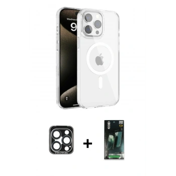 MARSİLYAN™- iPhone 15 Pro Max Kılıf Doruk Doku Özel Seri - Siyah 360 Mat Full Body Arka Koruyucu + PVD Metal Kamera Lens - LT