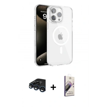 MARSİLYAN™- iPhone 15 Pro Max Kılıf Doruk Doku Özel Seri - Siyah Bilvis 3D Mat Cam Ekran Koruyucu + Raze Metal Kamera Lens - LT