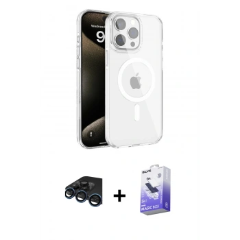 MARSİLYAN™- iPhone 15 Pro Max Kılıf Doruk Doku Özel Seri - Siyah Bilvis 5in1 5D Magic Hayalet Cam Ekran Koruyucu + Raze Metal Kamera Lens - LT