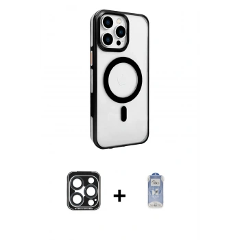 MARSİLYAN™- iPhone 15 Pro Max Kılıf Doruk Doku Özel Seri - Siyah Joko Magic 5D Cam + PVD Metal Kamera Lens - LT