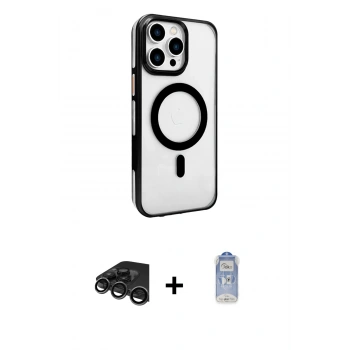 MARSİLYAN™- iPhone 15 Pro Max Kılıf Doruk Doku Özel Seri - Siyah Joko Magic 5D Cam + Raze Metal Kamera Lens - TMGI