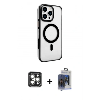 MARSİLYAN™- iPhone 15 Pro Max Kılıf Doruk Doku Özel Seri - Siyah Vanessa Magic Cam + PVD Metal Kamera Lens - GI