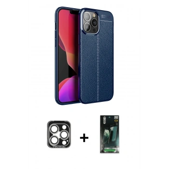 MARSİLYAN™- iPhone 15 Pro Max Kılıf Doruk Klasik Özel Seri - Şeffaf 360 Full Body Arka Koruyucu + PVD Metal Kamera Lens - GS