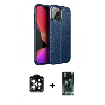 MARSİLYAN™- iPhone 15 Pro Max Kılıf Doruk Klasik Özel Seri - Siyah 360 Mat Full Body Arka Koruyucu + PVD Metal Kamera Lens - TU
