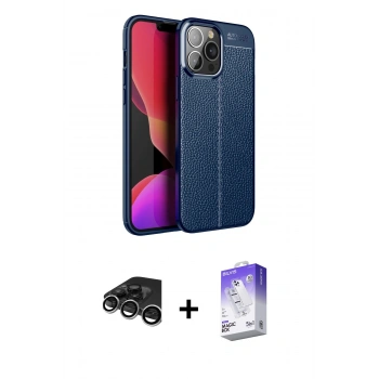 MARSİLYAN™- iPhone 15 Pro Max Kılıf Doruk Klasik Özel Seri - Siyah Bilvis 5in1 3D Magic Cam Ekran Koruyucu + Raze Metal Kamera Lens - GS