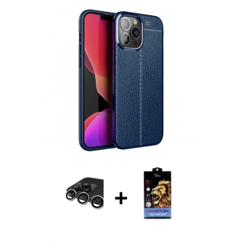 MARSİLYAN™- iPhone 15 Pro Max Kılıf Doruk Klasik Özel Seri - Siyah Buffer Hayalet Cam Ekran Koruyucu + Raze Metal Kamera Lens - GS