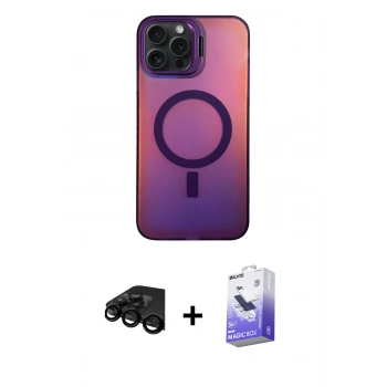 MARSİLYAN™- iPhone 15 Pro Max Kılıf Doruk Klasik Prime - Siyah Bilvis 5in1 5D Magic Hayalet Cam Ekran Koruyucu + Raze Metal Kamera Lens - SH