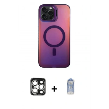 MARSİLYAN™- iPhone 15 Pro Max Kılıf Doruk Klasik Prime - Siyah Joko Magic 5D Cam + PVD Metal Kamera Lens - GS