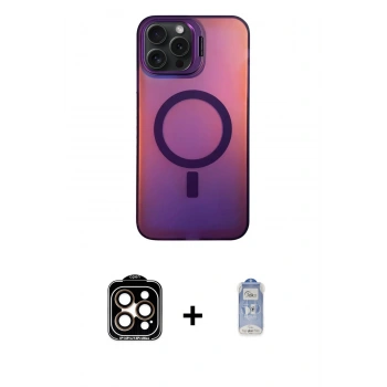 MARSİLYAN™- iPhone 15 Pro Max Kılıf Doruk Klasik Prime - Siyah Joko Magic 5D Cam + PVD Metal Kamera Lens - TU