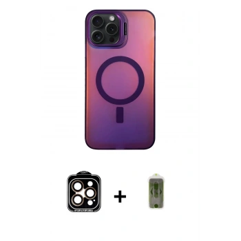 MARSİLYAN™- iPhone 15 Pro Max Kılıf Doruk Klasik Prime - Siyah Joko Magic 5D Hayalet Cam + PVD Metal Kamera Lens - TU