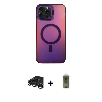 MARSİLYAN™- iPhone 15 Pro Max Kılıf Doruk Klasik Prime - Siyah Joko Magic 5D Hayalet Cam + Raze Metal Kamera Lens - TMGI