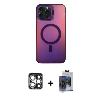 MARSİLYAN™- iPhone 15 Pro Max Kılıf Doruk Klasik Prime - Siyah Vanessa Magic Cam + PVD Metal Kamera Lens - GS