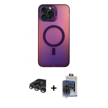 MARSİLYAN™- iPhone 15 Pro Max Kılıf Doruk Klasik Prime - Siyah Vanessa Magic Cam + Raze Metal Kamera Lens - GS
