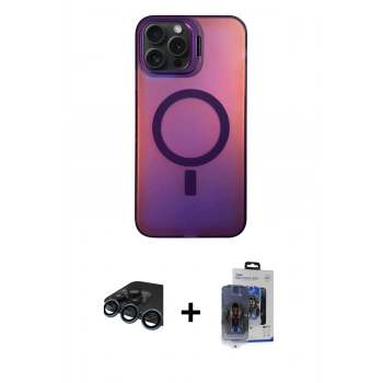 MARSİLYAN™- iPhone 15 Pro Max Kılıf Doruk Klasik Prime - Siyah Vanessa Magic Cam + Raze Metal Kamera Lens - LT