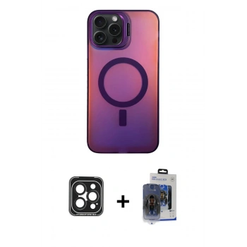 MARSİLYAN™- iPhone 15 Pro Max Kılıf Doruk Klasik Prime - Siyah Vanessa Magic Cam + PVD Metal Kamera Lens - SH