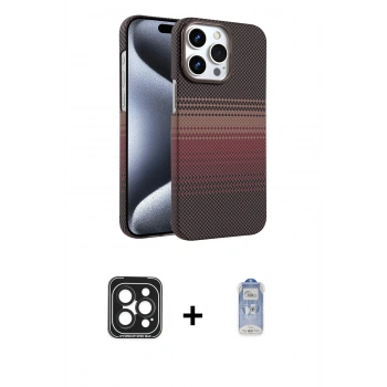 MARSİLYAN™- iPhone 15 Pro Max Kılıf Doruk Serisi - Siyah Joko Magic 5D Cam + PVD Metal Kamera Lens - SH
