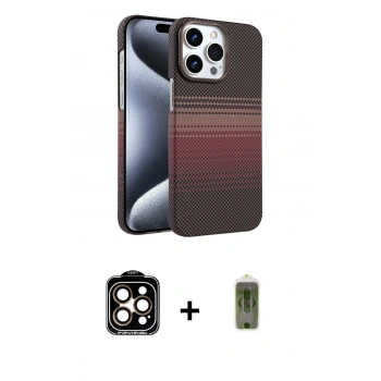 MARSİLYAN™- iPhone 15 Pro Max Kılıf Doruk Serisi - Siyah Joko Magic 5D Hayalet Cam + PVD Metal Kamera Lens - TU