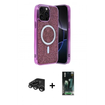 MARSİLYAN™- iPhone 15 Pro Max Kılıf Eksen Çizgi - Şeffaf 360 Full Body Arka Koruyucu + Raze Metal Kamera Lens - TMGI