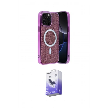 MARSİLYAN™- iPhone 15 Pro Max Kılıf Eksen Çizgi - Siyah Bilvis 5in1 5D Magic Hayalet Cam Ekran Koruyucu