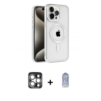 MARSİLYAN™- iPhone 15 Pro Max Kılıf Eksen Form Koleksiyonu - Siyah Joko Magic 5D Cam + PVD Metal Kamera Lens - GS