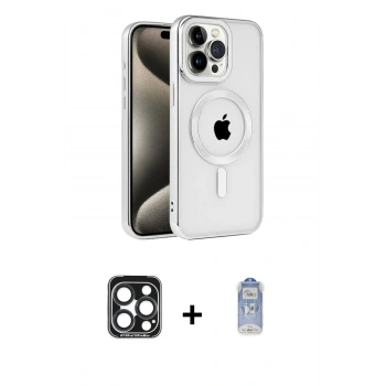 MARSİLYAN™- iPhone 15 Pro Max Kılıf Eksen Form Koleksiyonu - Siyah Joko Magic 5D Cam + PVD Metal Kamera Lens - LT