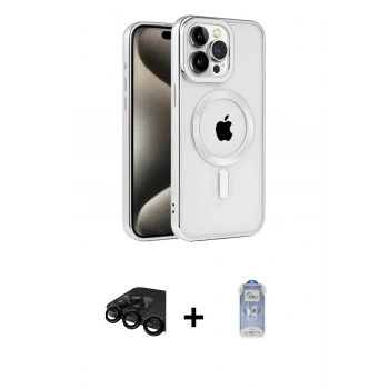 MARSİLYAN™- iPhone 15 Pro Max Kılıf Eksen Form Koleksiyonu - Siyah Joko Magic 5D Cam + Raze Metal Kamera Lens - SH