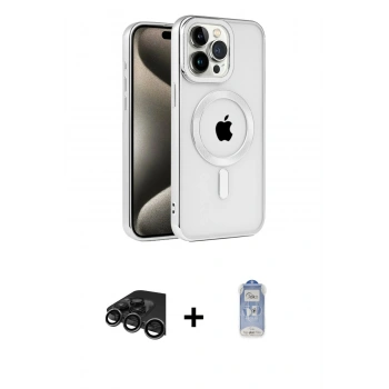 MARSİLYAN™- iPhone 15 Pro Max Kılıf Eksen Form Koleksiyonu - Siyah Joko Magic 5D Cam + Raze Metal Kamera Lens - TMGI
