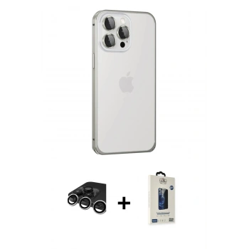 MARSİLYAN™- iPhone 15 Pro Max Kılıf Eksen Form Serisi - Siyah Bilvis Hayalet Cam Ekran Koruyucu + Raze Metal Kamera Lens - GS