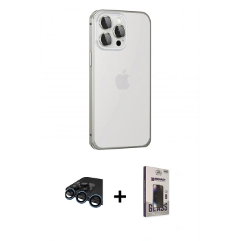 MARSİLYAN™- iPhone 15 Pro Max Kılıf Eksen Form Serisi - Siyah Bilvis Hayalet Cam Ekran Koruyucu + Raze Metal Kamera Lens - LT