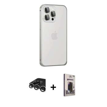 MARSİLYAN™- iPhone 15 Pro Max Kılıf Eksen Form Serisi - Siyah Bilvis Hayalet Cam Ekran Koruyucu + Raze Metal Kamera Lens - GS