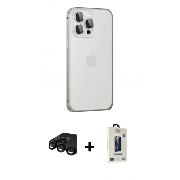 MARSİLYAN™- iPhone 15 Pro Max Kılıf Eksen Form Serisi - Siyah Bilvis Hayalet Cam Ekran Koruyucu + Raze Metal Kamera Lens - SH