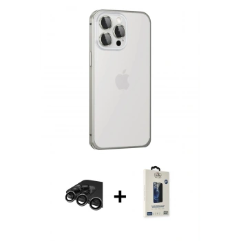 MARSİLYAN™- iPhone 15 Pro Max Kılıf Eksen Form Serisi - Siyah Bilvis Hayalet Cam Ekran Koruyucu + Raze Metal Kamera Lens - TMGI