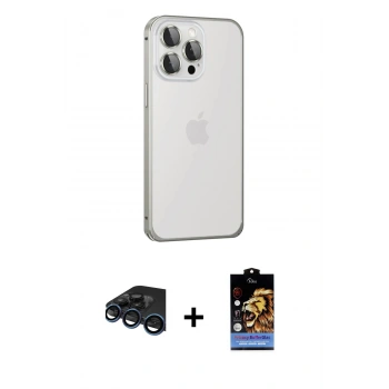 MARSİLYAN™- iPhone 15 Pro Max Kılıf Eksen Form Serisi - Siyah Buffer Hayalet Cam Ekran Koruyucu + Raze Metal Kamera Lens - LT