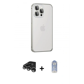 MARSİLYAN™- iPhone 15 Pro Max Kılıf Eksen Form Serisi - Siyah Joko Magic 5D Cam + Raze Metal Kamera Lens - GS